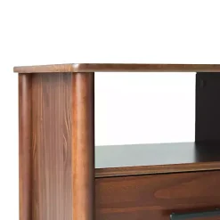 Walnut Wood Spindle Leg Nightstand
