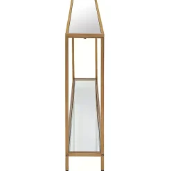 Warm Golden Mirrored Top Console Table