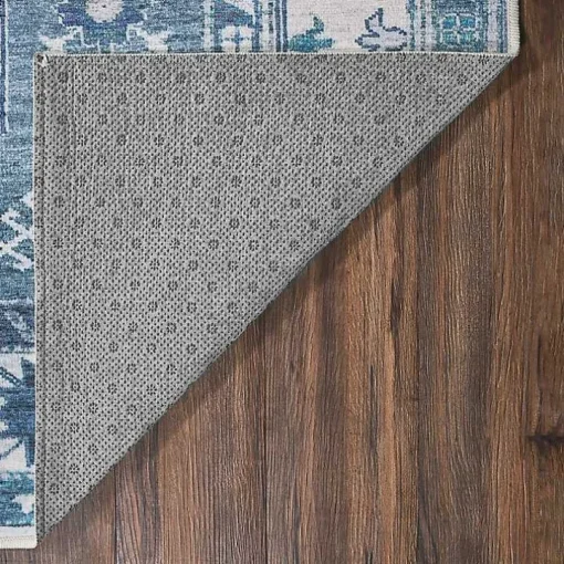 Washable Shary Blue Area Rug, 5x7