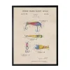 Watercolor Fish and Lure Patent Framed Art Print