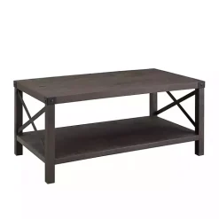 Wenge Sable Gray X-Frame Coffee Table