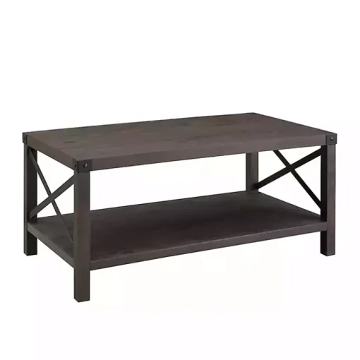 Wenge Sable Gray X-Frame Coffee Table