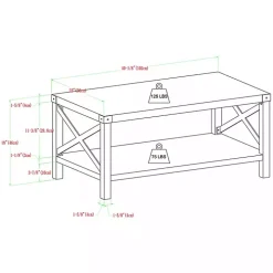 Wenge Sable Gray X-Frame Coffee Table