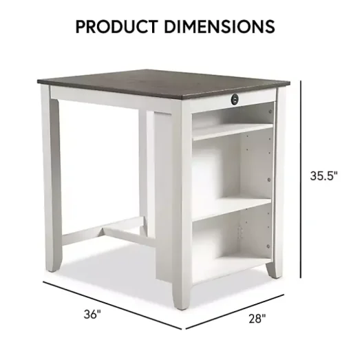 White & Gray Wood Kayla Counter Height 3-pc. Set