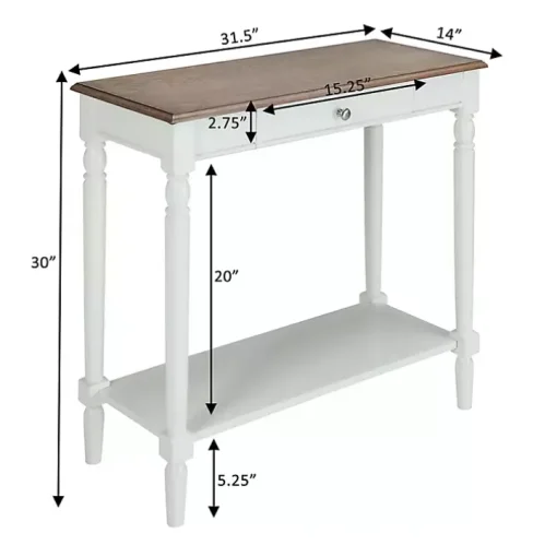 White and Natural Davis Console Table