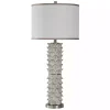 White and Silver Carved Tallulah Buffet Lamp