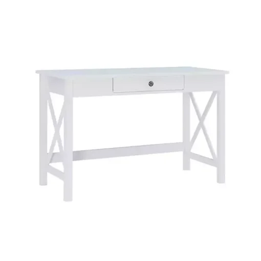 White Antique Pine X Frame Desk