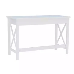 White Antique Pine X Frame Desk