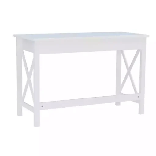 White Antique Pine X Frame Desk