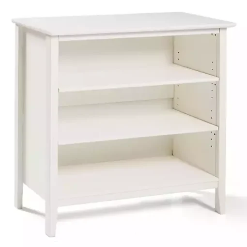 White Brazilian Pine Wood Short Bookshelf