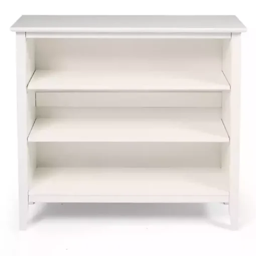 White Brazilian Pine Wood Short Bookshelf