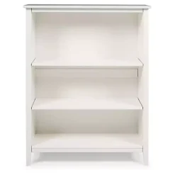 White Brazilian Pine Wood 3-Tier Bookshelf