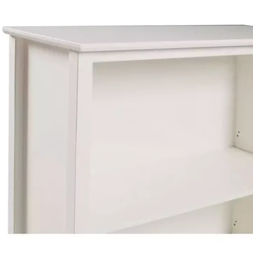White Brazilian Pine Wood 3-Tier Bookshelf