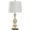 White Carved Traditional Table Lamp