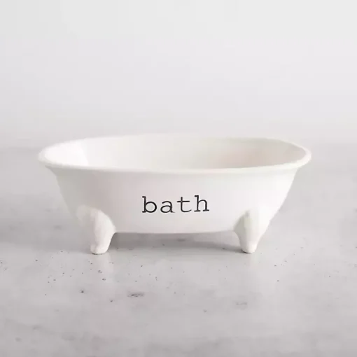 White Ceramic Bathtub Dish