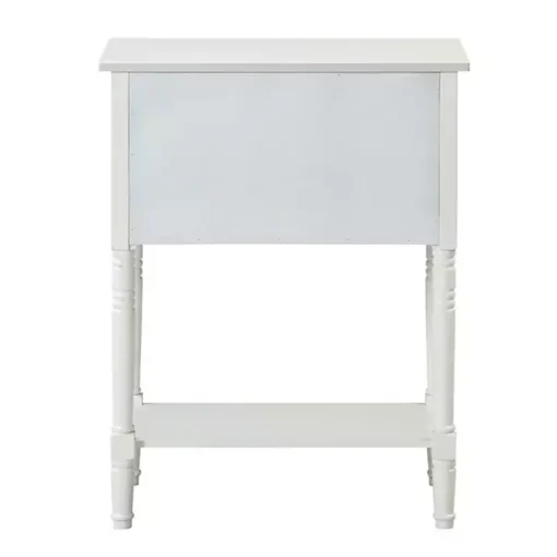 White 3-Drawer Turned Legs Accent Table
