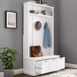 White Ellison Hall Tree with Storage Bench