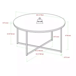White Faux Marble & Gold X-Base Coffee Table