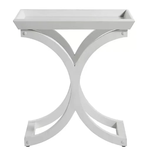 White Fir Wood Curved Tray C-Table