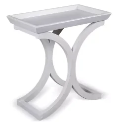 White Fir Wood Curved Tray C-Table