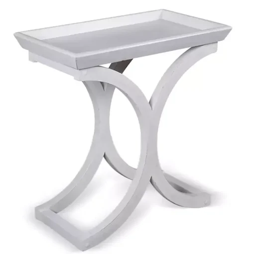 White Fir Wood Curved Tray C-Table