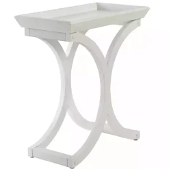 White Fir Wood Curved Tray C-Table