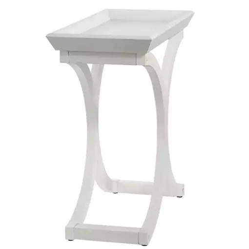 White Fir Wood Curved Tray C-Table