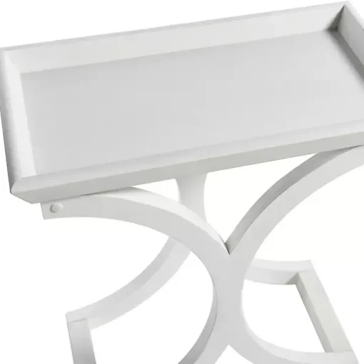 White Fir Wood Curved Tray C-Table
