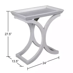 White Fir Wood Curved Tray C-Table