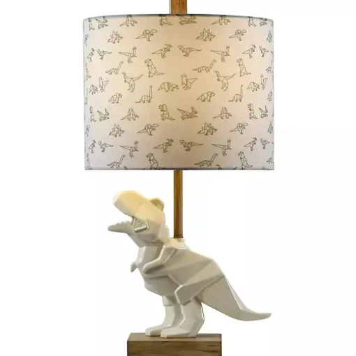 White Geo Dinosaur Table Lamp
