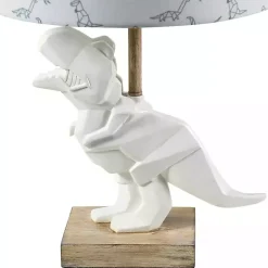 White Geo Dinosaur Table Lamp
