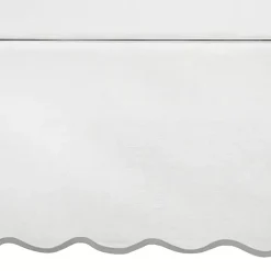 White Gray Scalloped Coastal King Bed Skirt