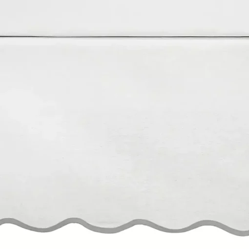 White Gray Scalloped Coastal King Bed Skirt