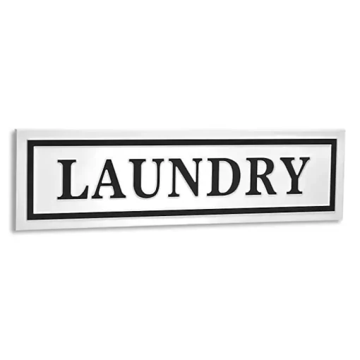 White Metal Laundry Wall Sign