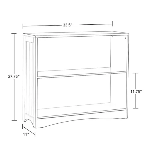 White 2-Open Shelf Bookcase