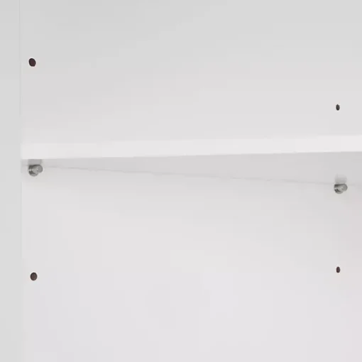 White Open Shelf Corner Cabinet
