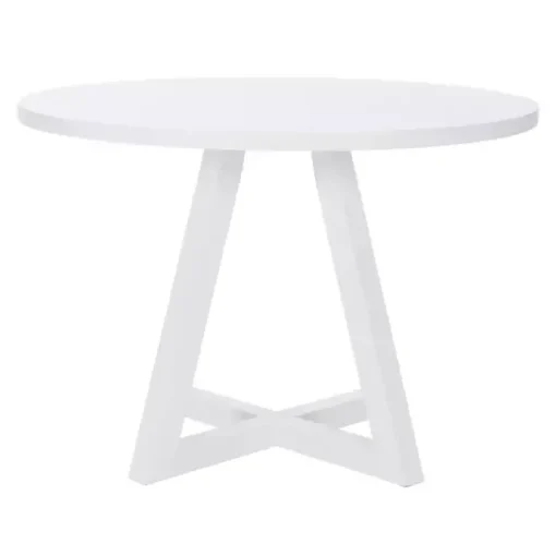 White Round Criss-Cross Base Dining Table