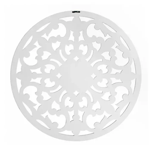 White Round Medallion Wood Plaque