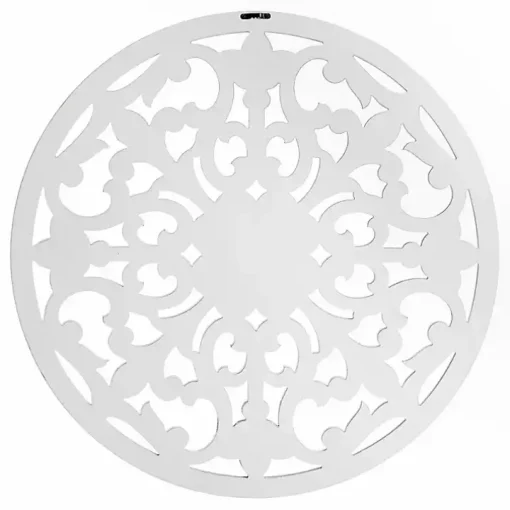 White Round Medallion Wood Plaque