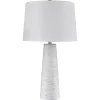 White Textured Taper Table Lamp