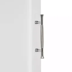 White Wood 2-Door Open Shelf Wall Cabinet