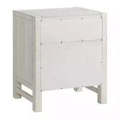 White Wood Open Shelf Nightstand