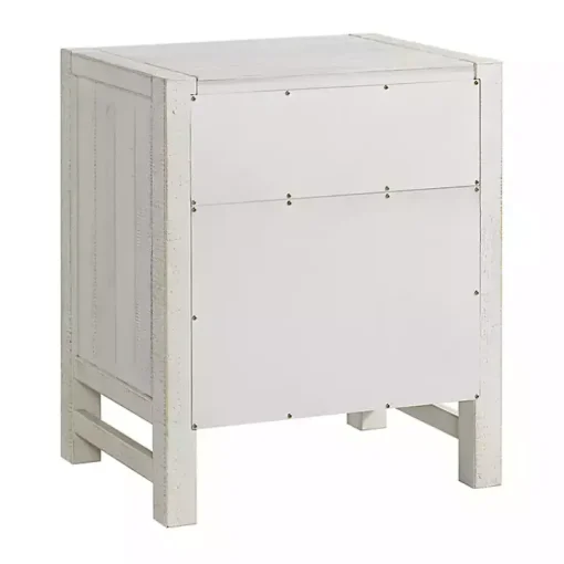 White Wood Open Shelf Nightstand