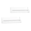 White Wood Rack Wall Bookshelves, Set of 2