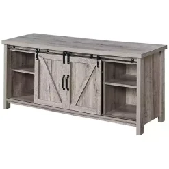 Whitewash Russ Barn Door Media Cabinet