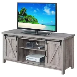 Whitewash Russ Barn Door Media Cabinet