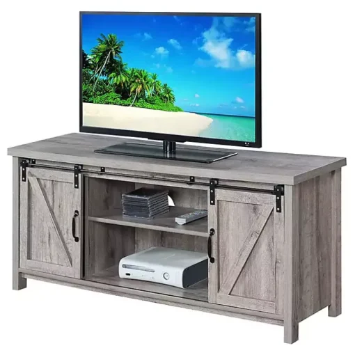 Whitewash Russ Barn Door Media Cabinet