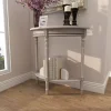 Whitewashed Wood Half Moon Console Table