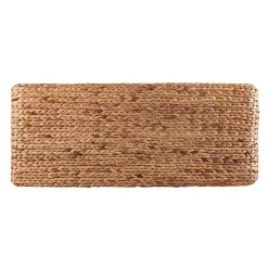 Wiley Woven Hyacinth Bench with White Base