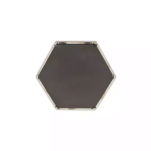 Wood Frame Hexagon Wall Mirror
